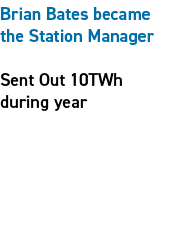 Brian Bates became the Station Manager Sent Out 10TWh during year​ 