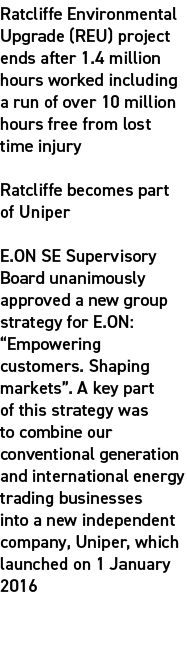 Ratcliffe Environmental Upgrade (REU) project ends after 1.4 million hours worked including a run of over 10 million ...