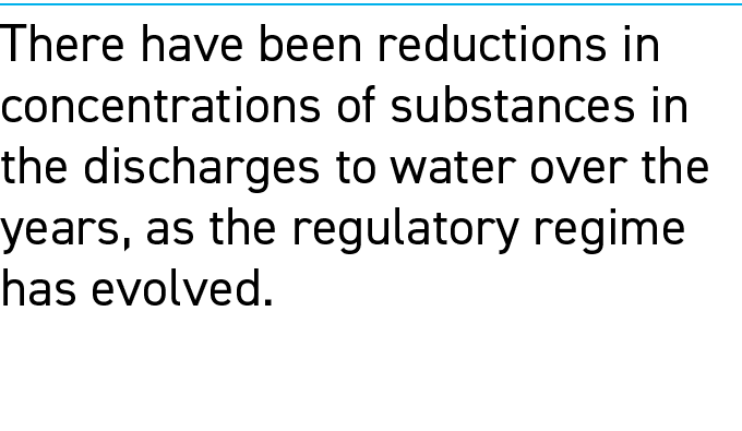 There have been reductions in concentrations of substances in the discharges to water over the years, as the regulato...
